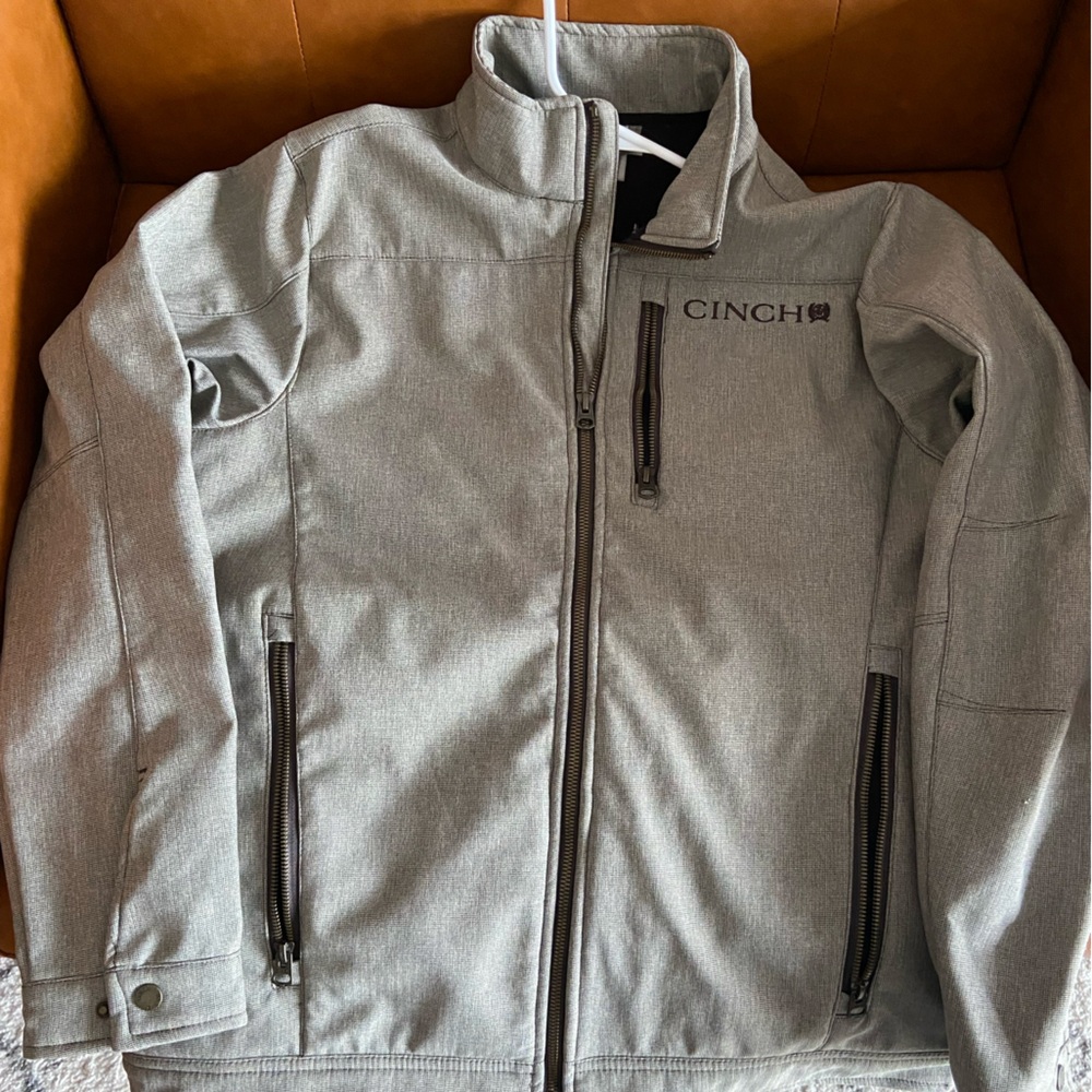 Cinch Men's Concealed Carry Textured Stone Grey Jacket MWJ1539001 Medium